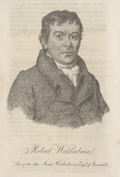Engraving of Robert Wedderburn, Frontispiece of Robert Wedderburn's The Horrows of Slavery